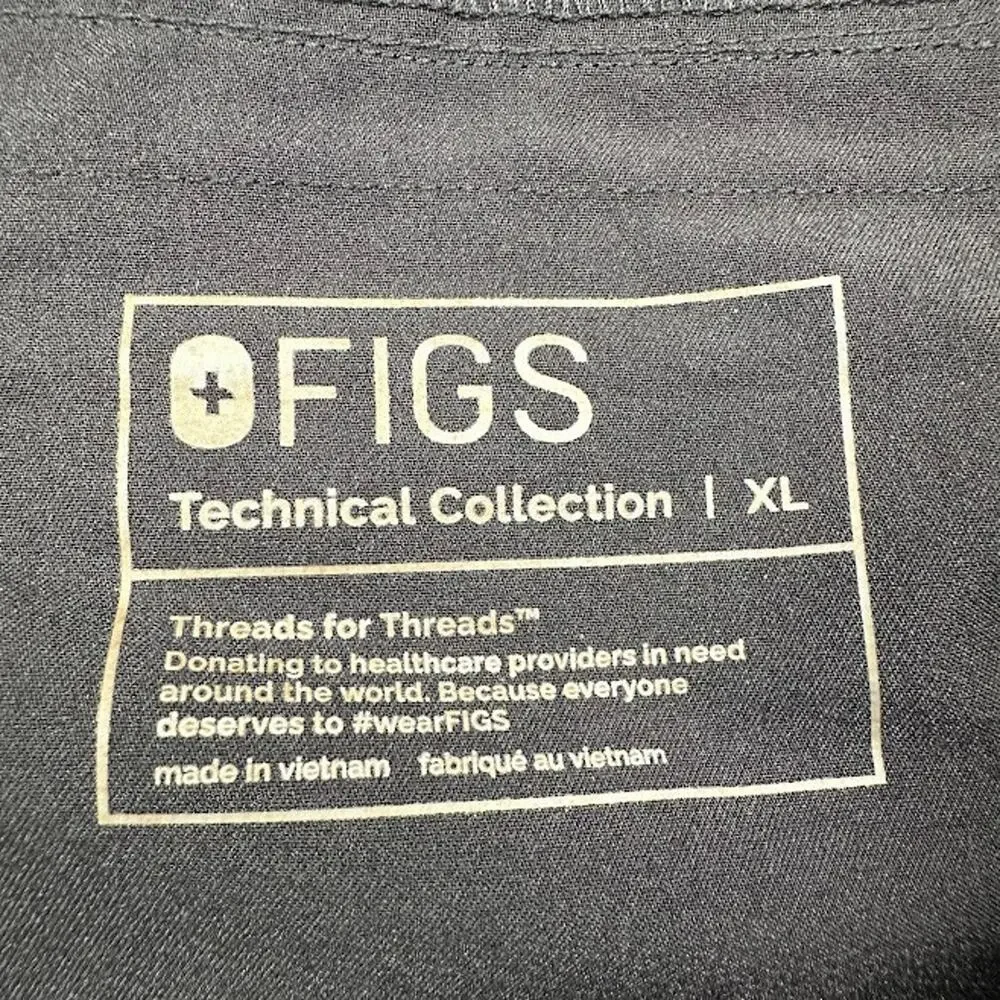 Figs Scrub Pants Mens Extra Large Black Axim Cargo Medical Nursing